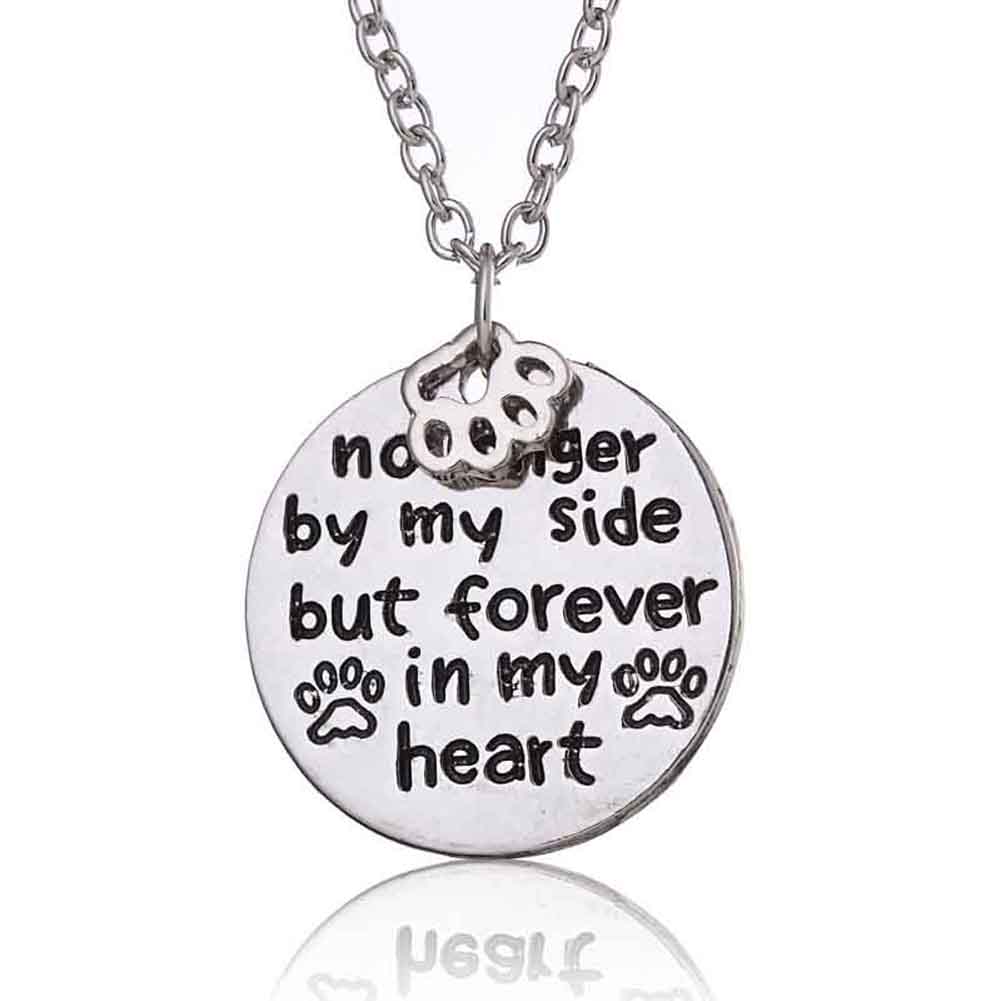 no longer by my side, but forever in my heart ketting met pootje